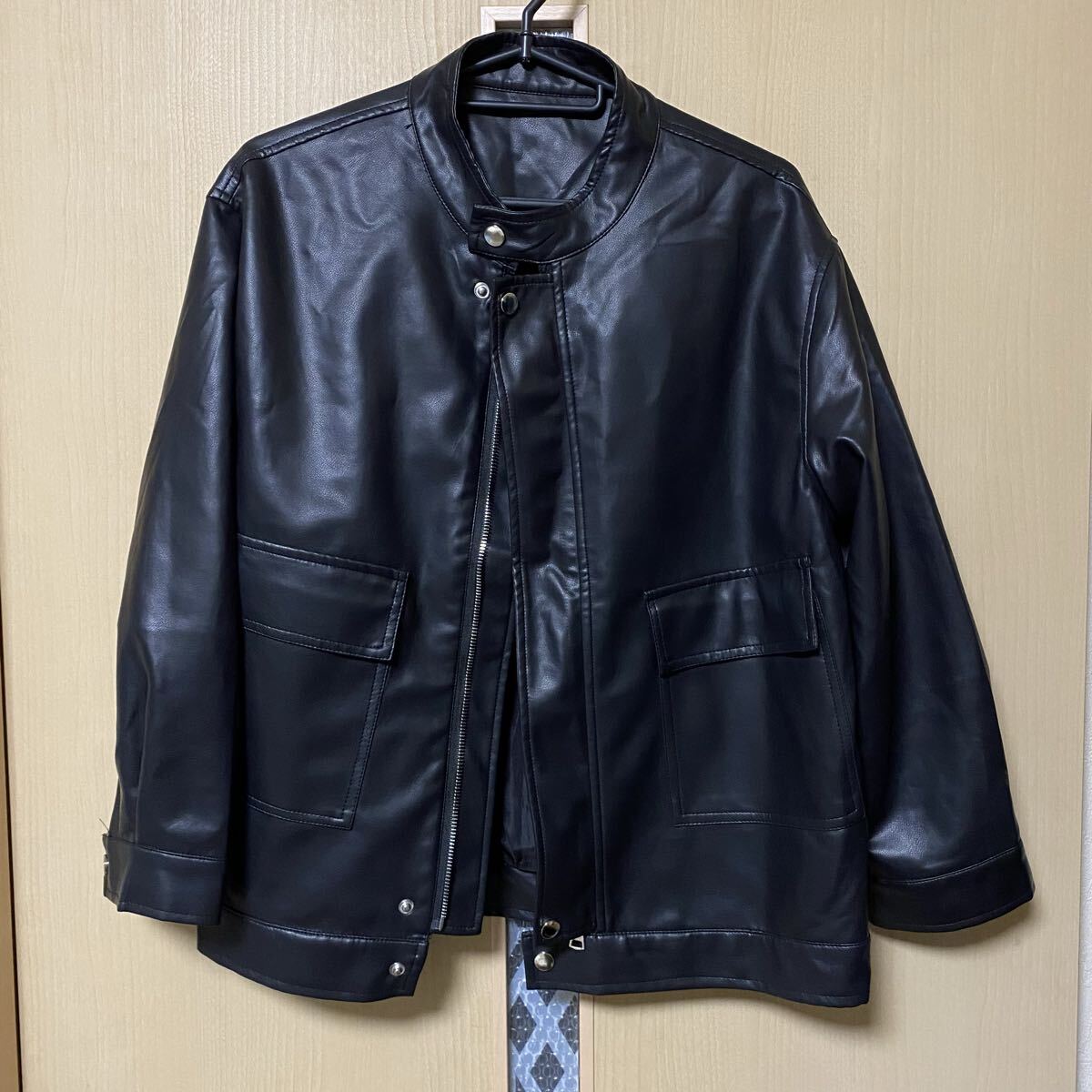 子供服 キッズ レザージャケット ライダース ジャンパー ブラック 黒 150