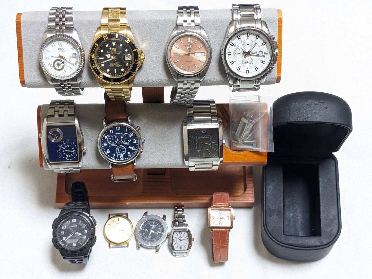SEIKO TIMEX FOSSIL CASIO 他 腕時計 まとめ 12点 ジャンク/現状品 クォーツ 自動巻 セイコー 
