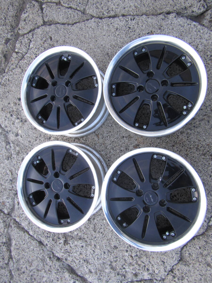 希少 絶版 WORK ワーク EURO LINE ユーロライン ホイール 4本セット 15インチ 7.0J +30 PCD 100 4穴 当時物