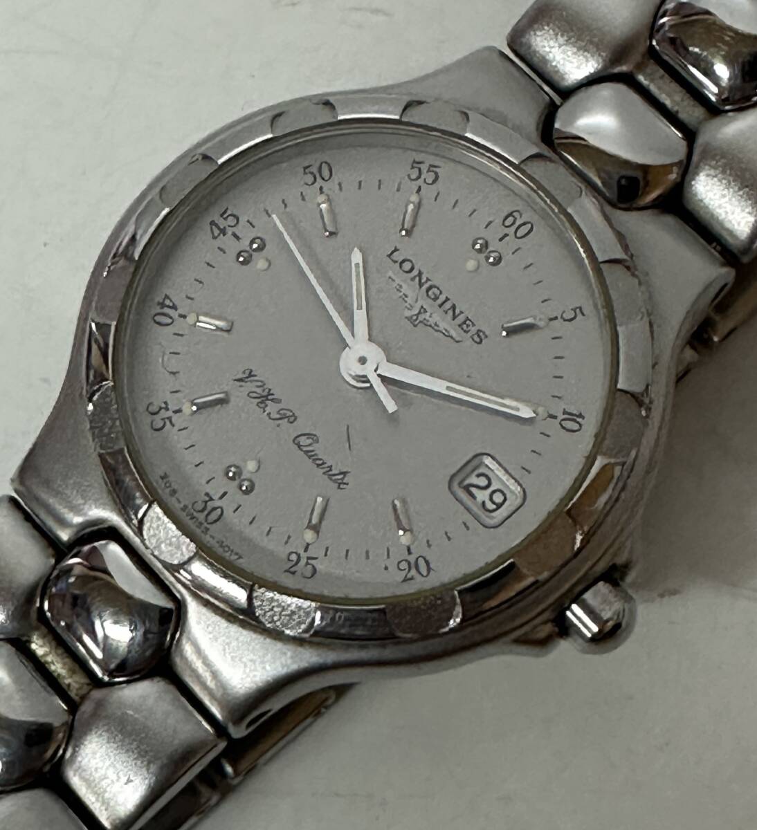 Ut20◆LONGINES ロンジン◆腕時計 Conquest/コンクエスト V.H.P クォーツ メンズ アクセサリー デイト スイス製 シルバー