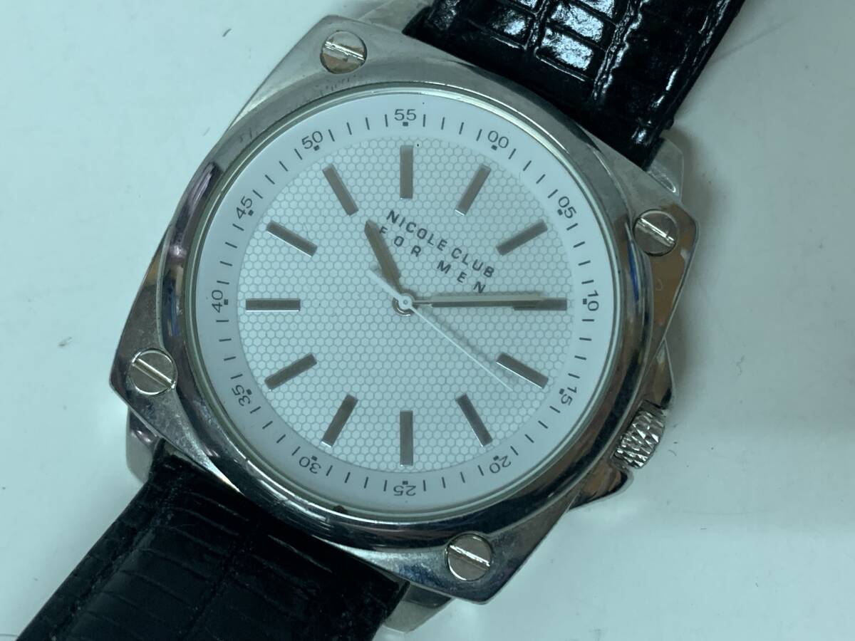 Ut22◆NICOLE CLUB FOR MEN ニコルクラブフォーメン◆腕時計 メンズ クォーツ ステンレス シルバー アクセサリー