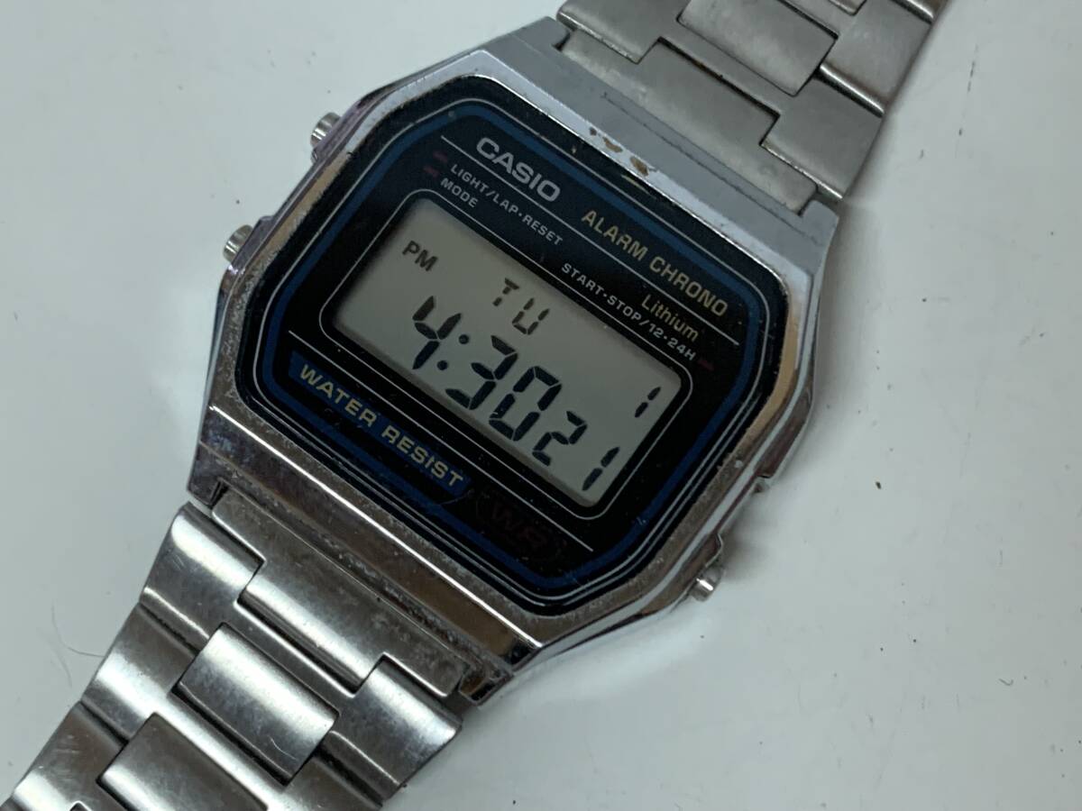 Ut28◆CASIO カシオ◆デジタル腕時計 A158W シルバー チプカシ メンズ レディース アクセサリー クォーツ 動作品