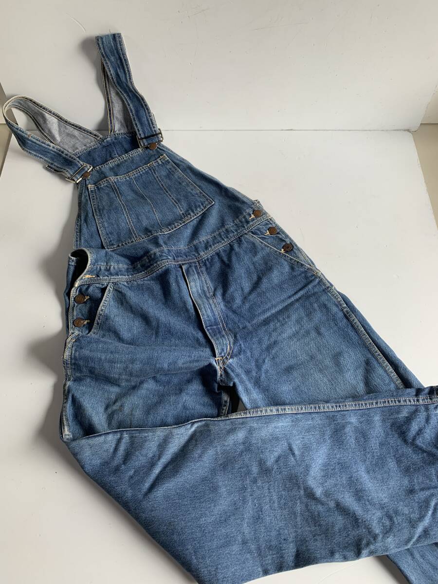 ⑪t252◆EDWIN エドウィン◆デニムオーバーオール サロペット インディゴ 古着 ワークパンツ メンズ カジュアル ヴィンテージ風