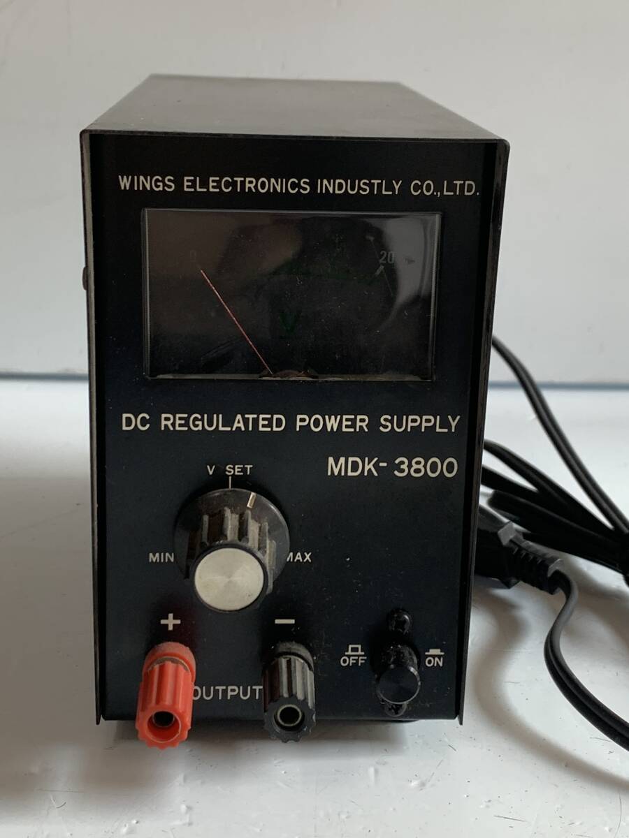 Ay428◆WINGS ELECTRONICS◆直流安定化電源 MDK-3800 可変電源 DC電源 電源装置 ラボ機器 測定機器 通電確認済み