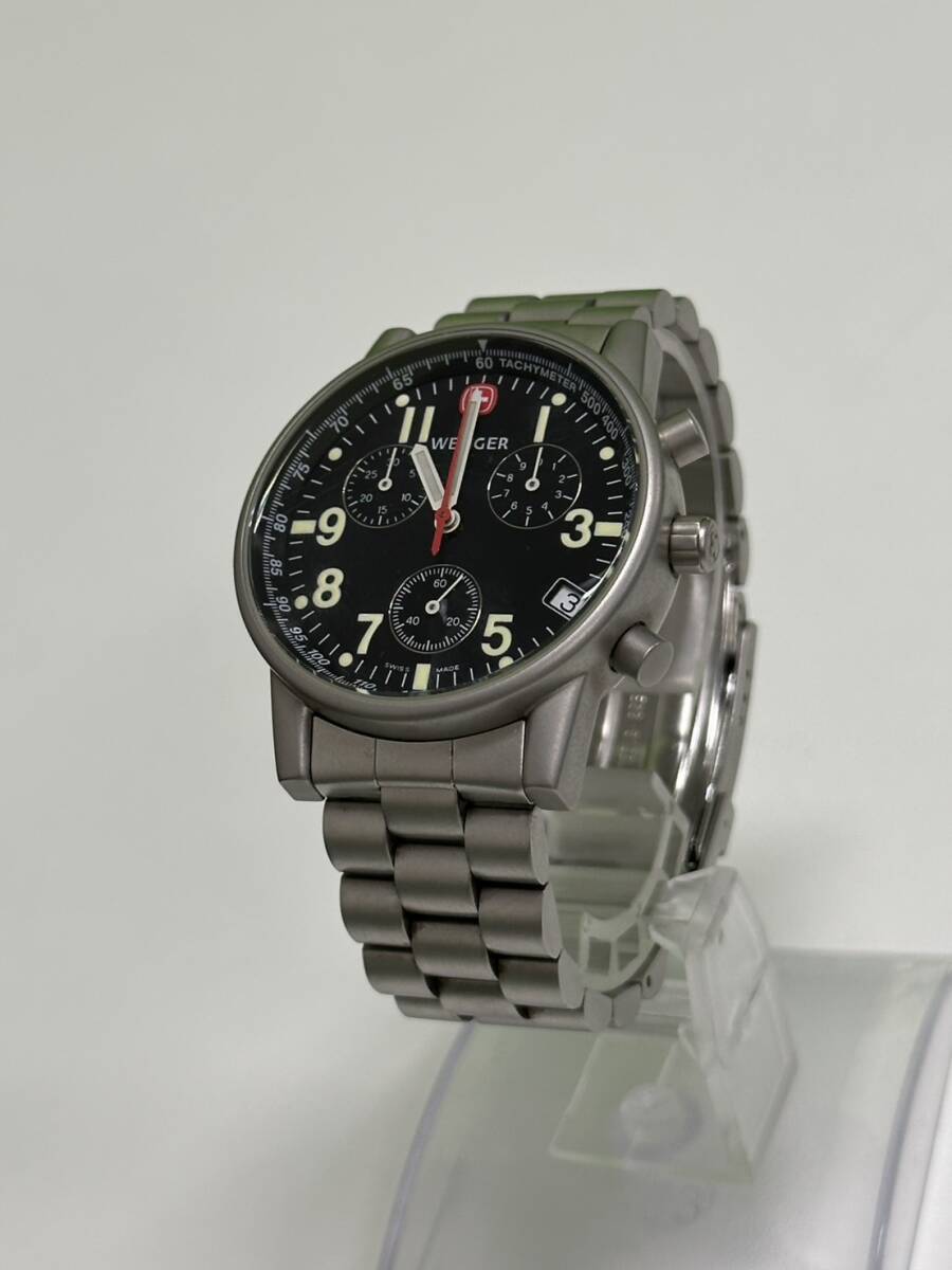 【電池切れ・動作未確認・ジャンク】WENGER ウェンガー 7072X 黒文字盤 メンズ 腕時計 時計 中古品 現状品 レタパライト発送 G18-13