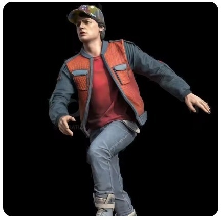 【送料無料】マーティ・マクフライ ジオラマ ミニチュア レジンフィギュア 1/24 未塗装 3Dプリント バックトゥザフューチャー