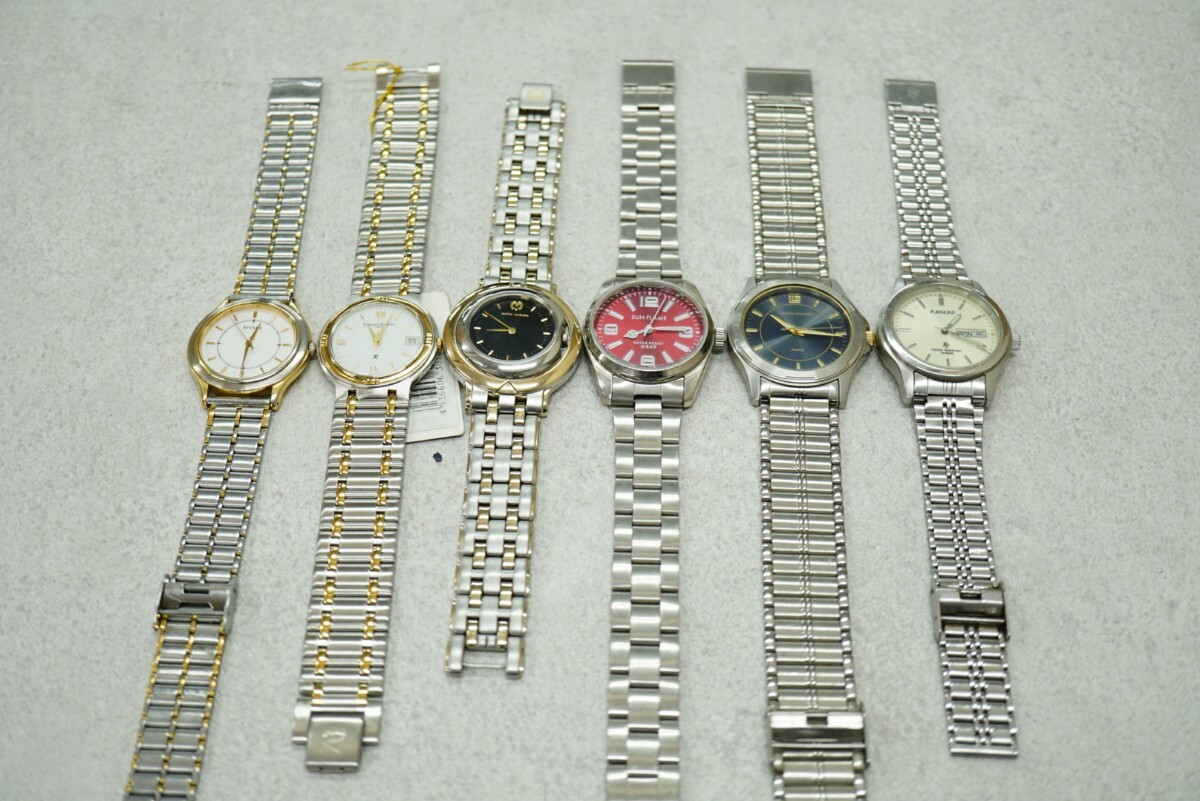 F983 メンズ 腕時計 6点セット QUARTZ/クォーツ ヴィンテージ アクセサリー 大量 まとめて おまとめ まとめ売り 色々 不動品