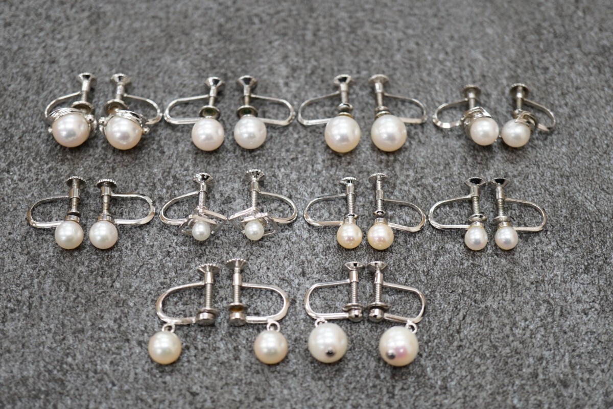 B471 アコヤ真珠 本真珠 パール イヤリング 両耳揃い ヴィンテージ アクセサリー 大量 セット まとめて おまとめ まとめ売り SILVER含む