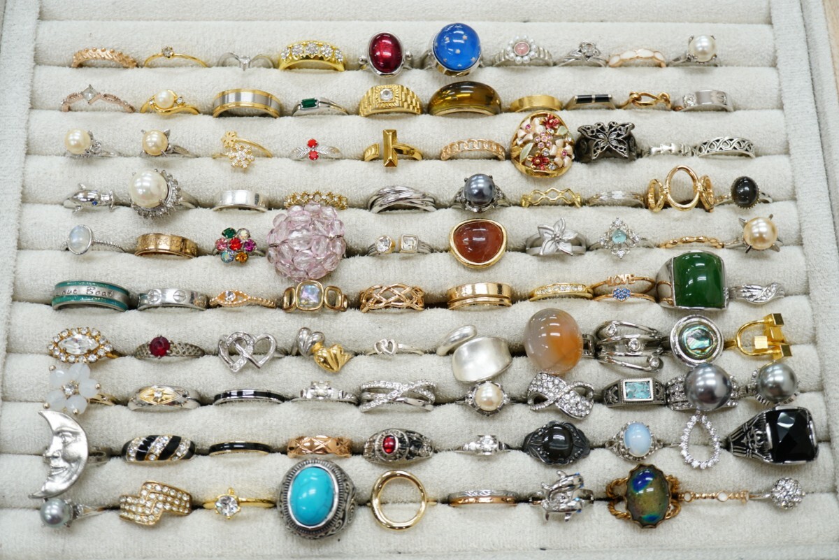 D280 ジャンク品 ヴィンテージ リング 指輪 100点セット アクセサリー アンティーク 大量 まとめて おまとめ まとめ売り 昭和レトロ