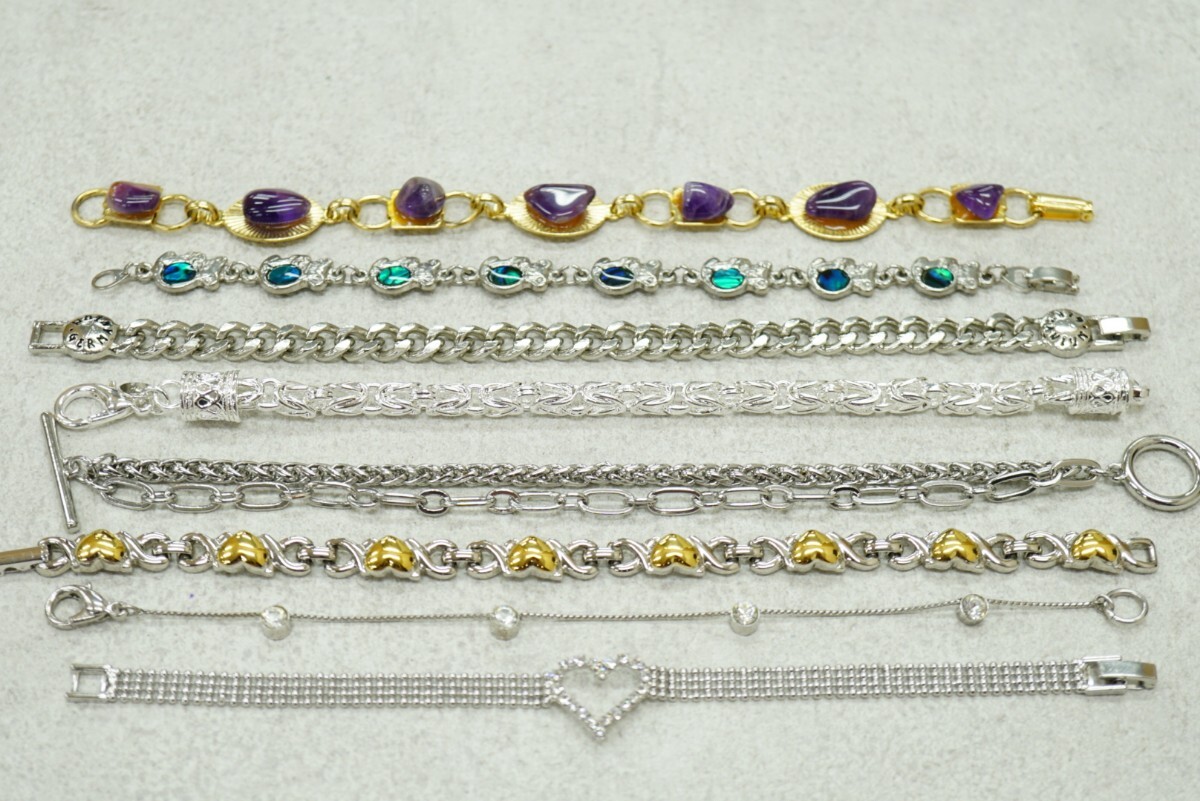 B447 海外製含む 天然石 シェル 貝など ブレスレット 8点セット ヴィンテージ アクセサリー 大量 おまとめ まとめて まとめ売り