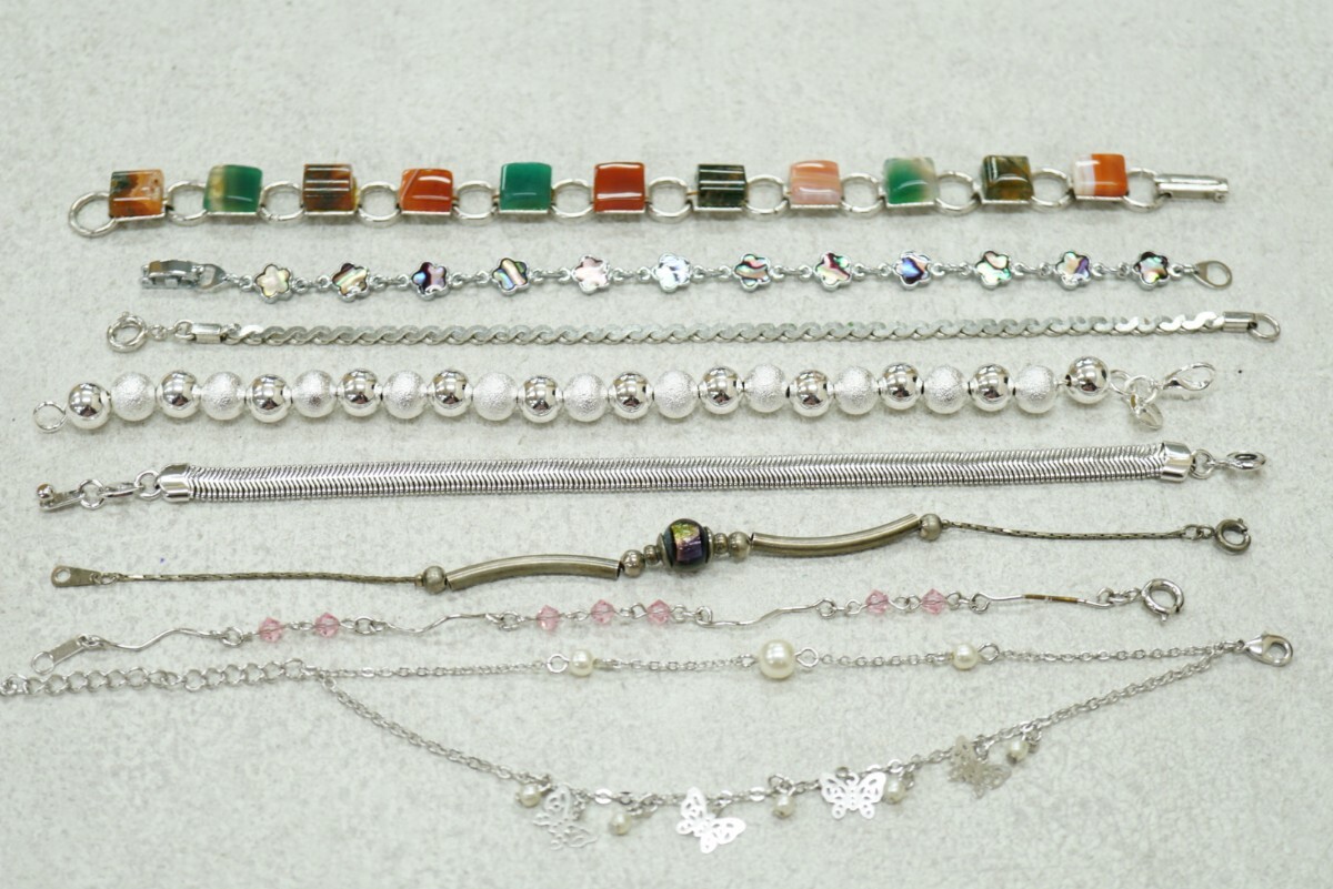 B446 海外製含む 天然石 シェル 貝など ブレスレット 8点セット ヴィンテージ アクセサリー 大量 おまとめ まとめて まとめ売り