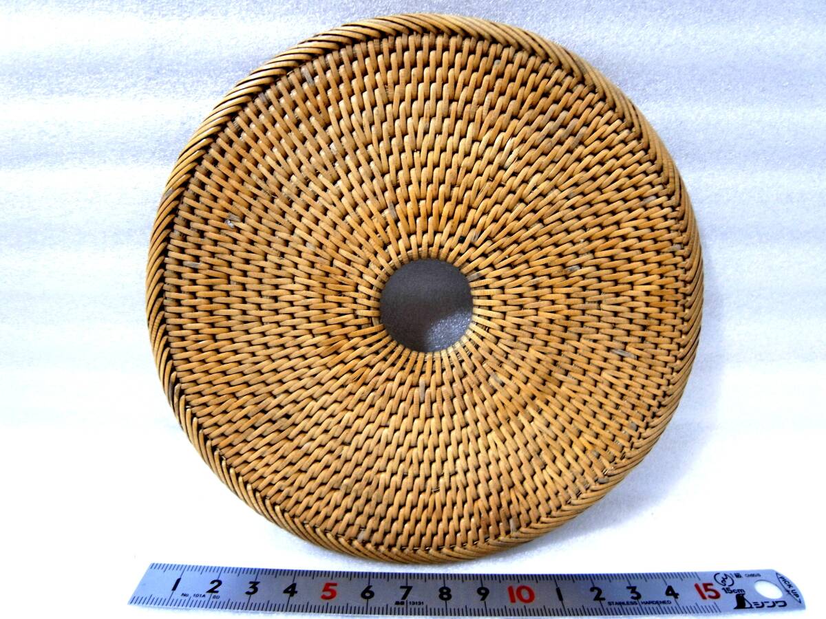 1★煎茶用 手造 素籐編 五寸 丸瓶敷 煎茶道具