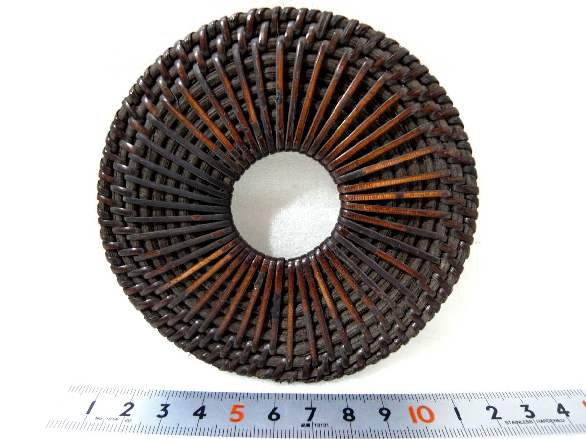 2★煎茶用 手造 染籐編 三寸 丸瓶敷 煎茶道具