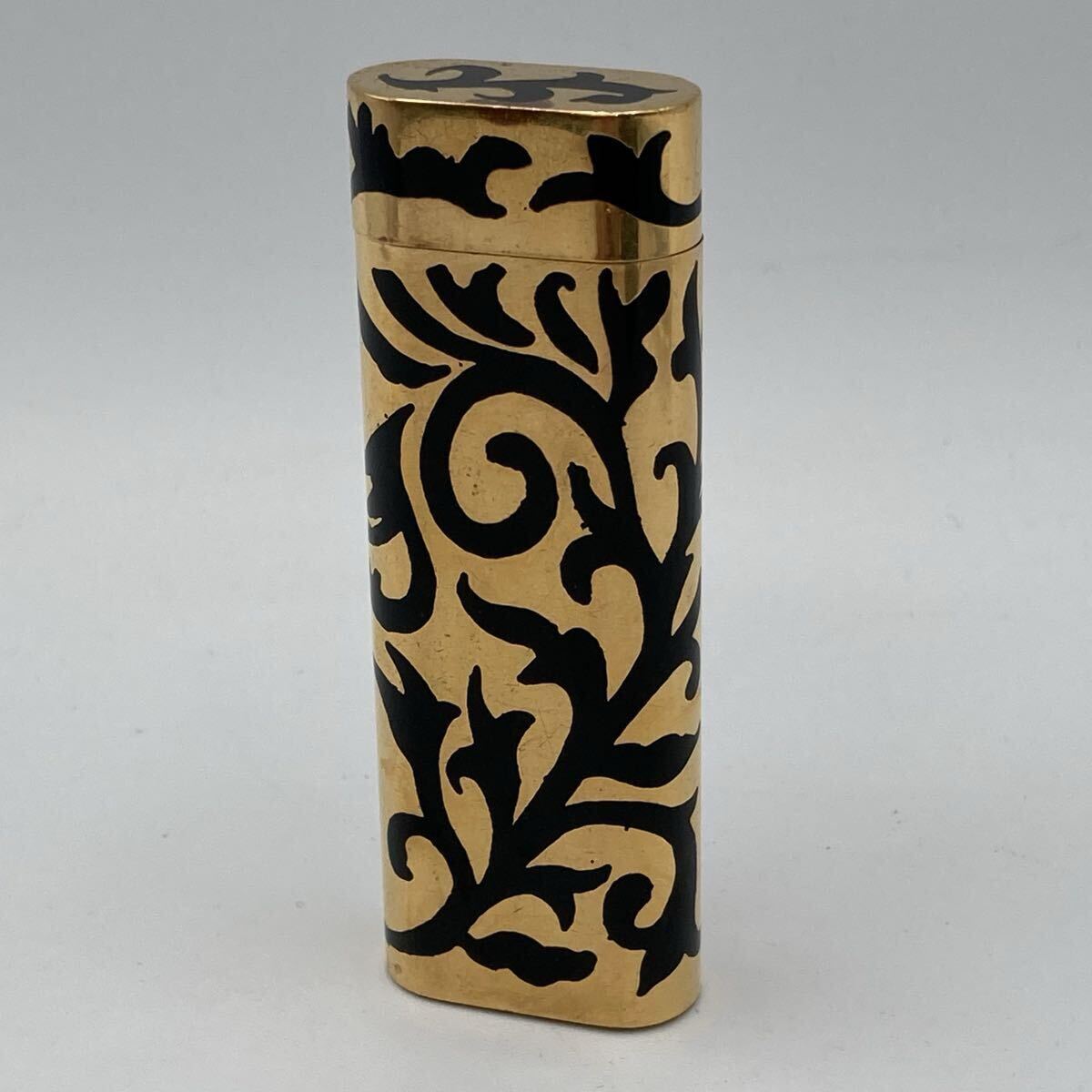 【A2292-h】ライター Roy King ゴールド ブラック 模様 18K 刻印 ヴィンテージ ロイキング 