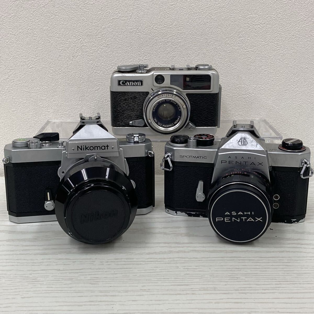 【O2293-j】フィルムカメラ 3点 まとめ CANON nikomat pentax demi ee17 nikon FT asahi spotmatic SP 現状品