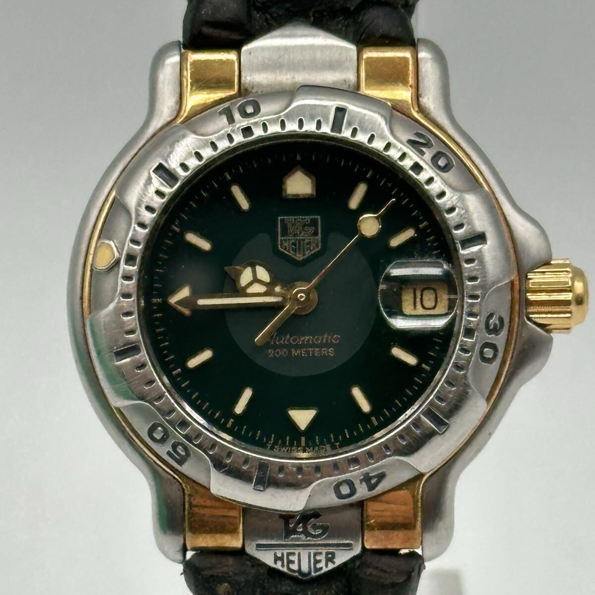 【B2300-i】腕時計 TAG HEUER and 18K gold 200m J43187 WH2353 automatic タグホイヤー デイト 自動巻き レディース