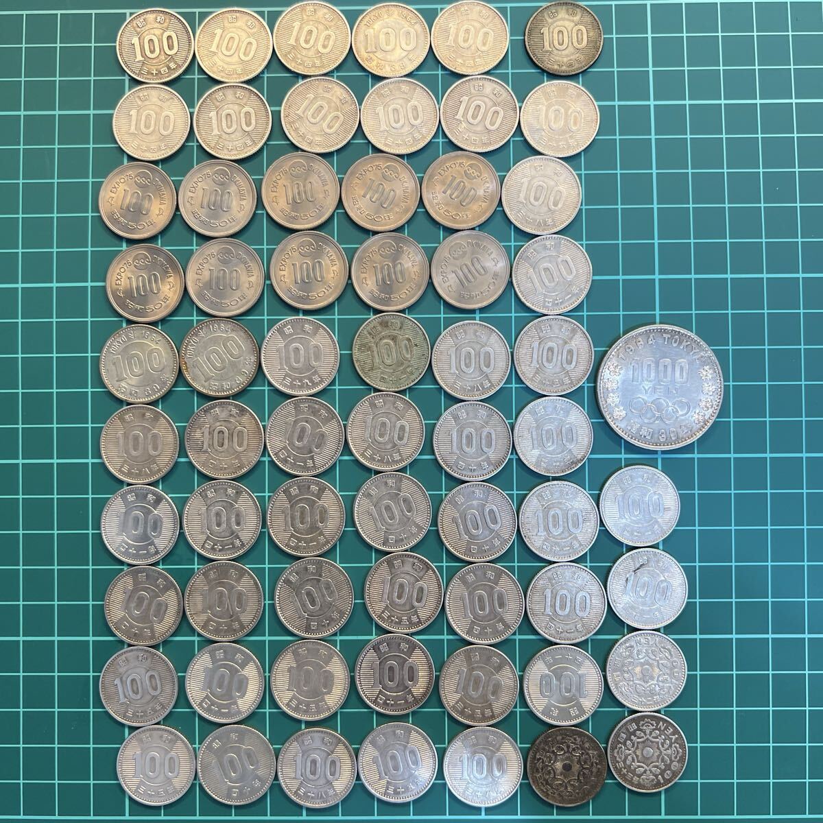 【まとめ売り 330g 銀貨】100円銀貨 約330g 昭和34年 10枚 東京五輪 1000円銀貨 EXPO75入 大量　