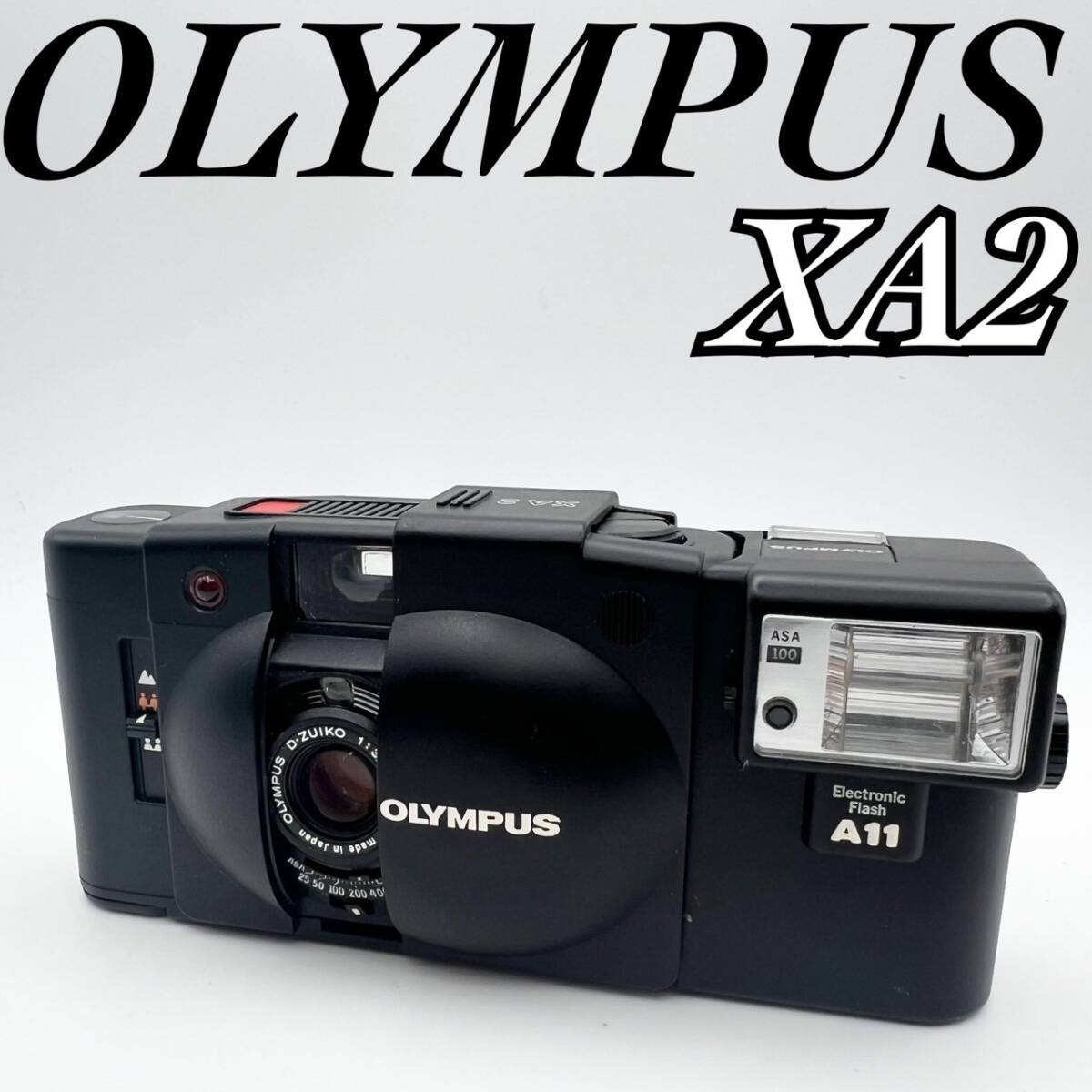 【動作品 訳アリ １円】OLYMPUS XA2 + A11 コンパクト 単焦点 フィルム カメラ ファインダー 内LED レンズカバーゆるゆる　小傷有