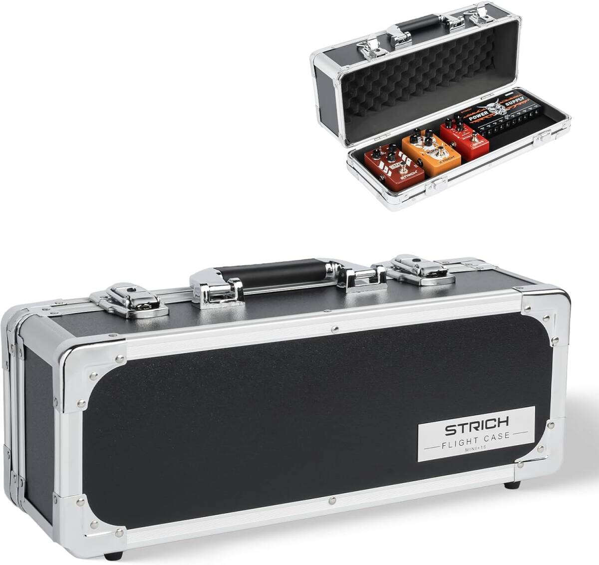 【新品】STRICH エフェクターケース MINI 16インチ 衝撃吸収フォーム内装 滑り止め 補強エッジ構造 コンパクト 42 x 16 x 14 cm