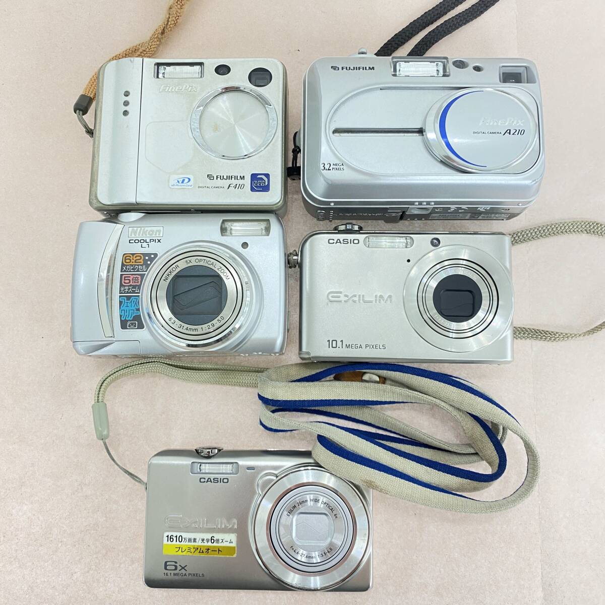 『TJ15』3台通電確認済み/動作未確認 デジカメ ニコン:クールピクス/カシオ:エクシリムｘ2/富士フイルム:ファインピクスｘ2 現状品