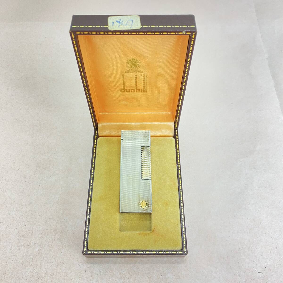 『KT4』Dunhill　ダンヒル　ライター　スクエアー型　ローラー式　シルバーカラー　火花無し　箱付き　ヴィンテージ品　現状品