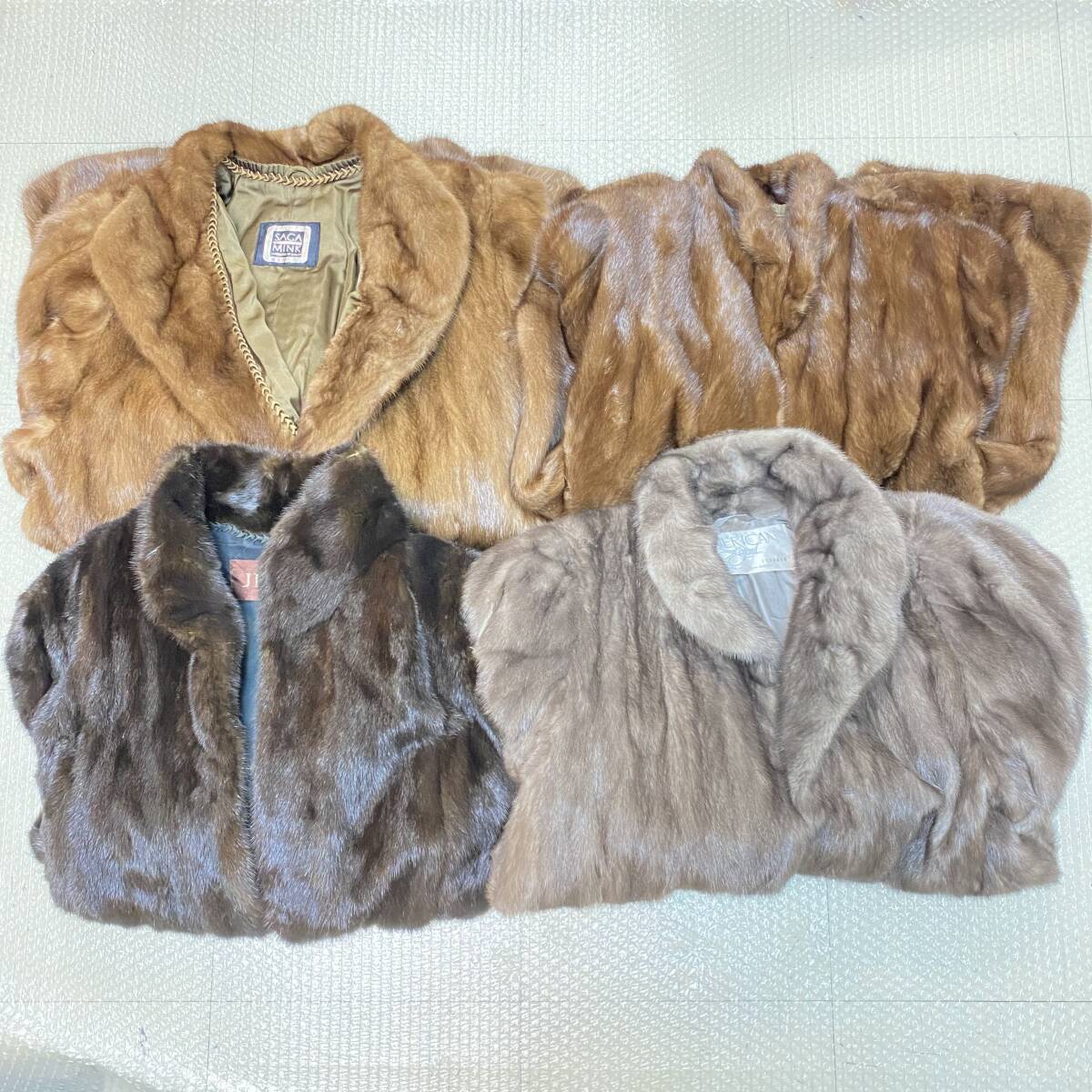『Ｆ1』毛皮　ミンク　サガミンク 銀サガｘ2/アメリカンレジェンド/ノーブランド/　リアルファー　コート　現状品