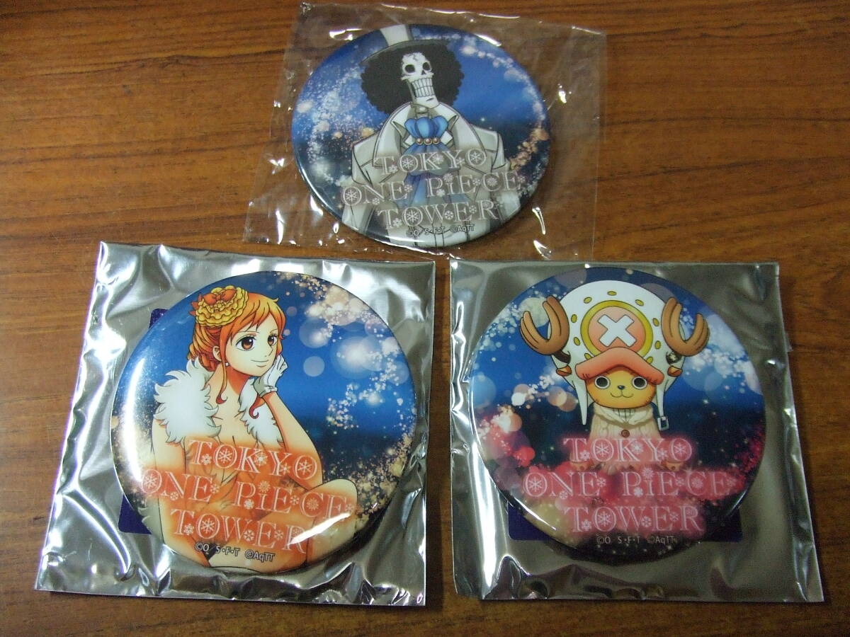 U691 3個セット/まとめ 東京ワンピースタワー 限定　缶バッジコレクション ナミ/ブルック/チョッパー　WINTER ワンピース　缶バッジ　中古