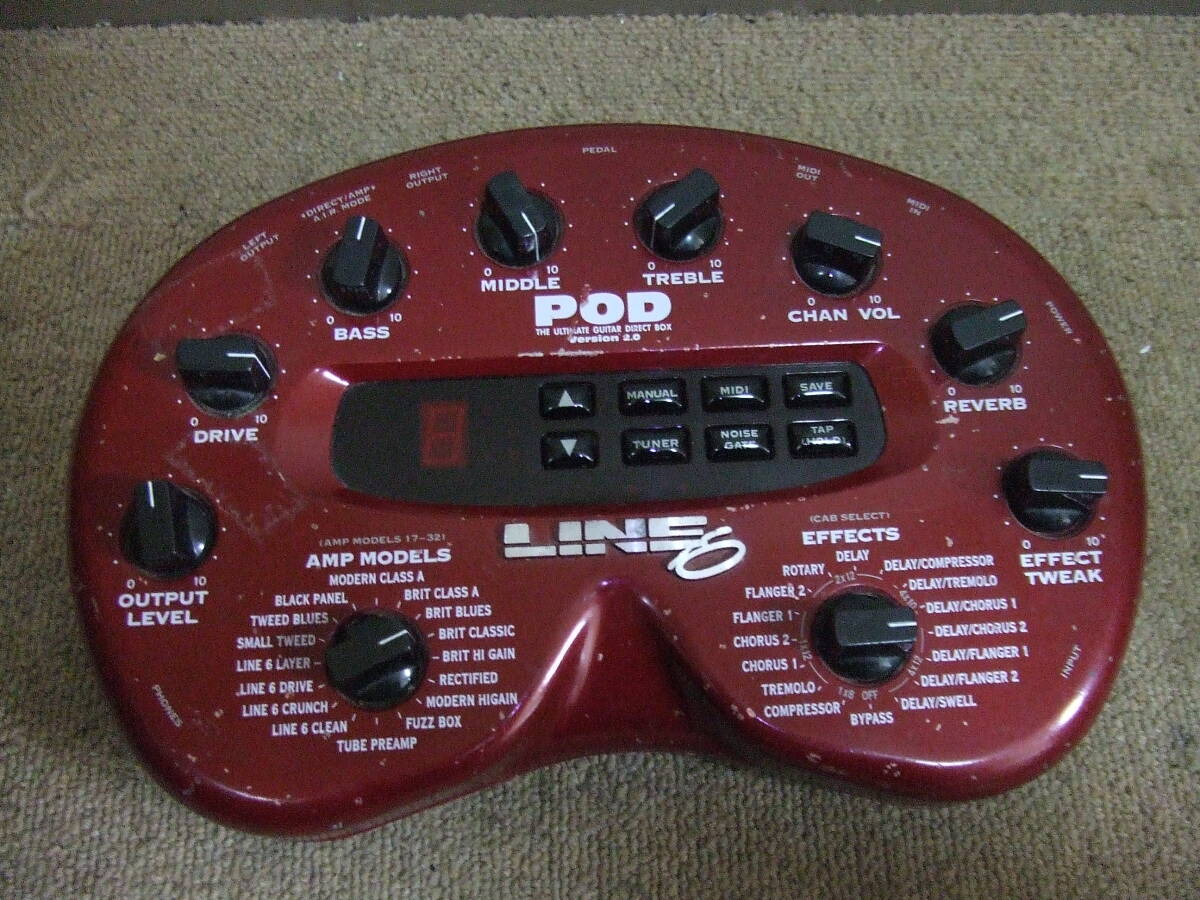 U833 LINE6 POD ギター用エフェクター アンプシミュレーター TUBE TONE 中古 未確認 本体 ジャンク