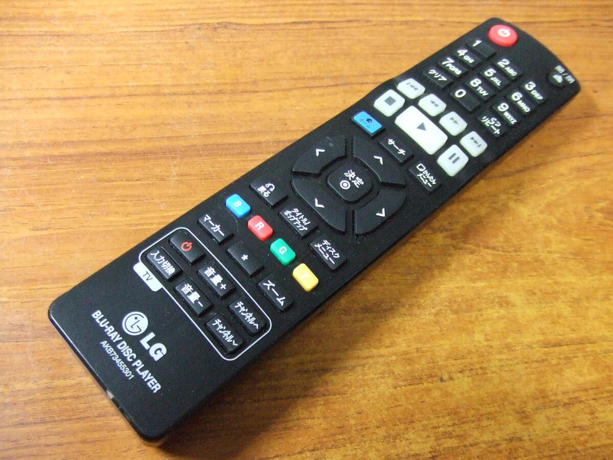U923 LG BD ブルーレイプレーヤー 用 リモコン AKB73455301 中古