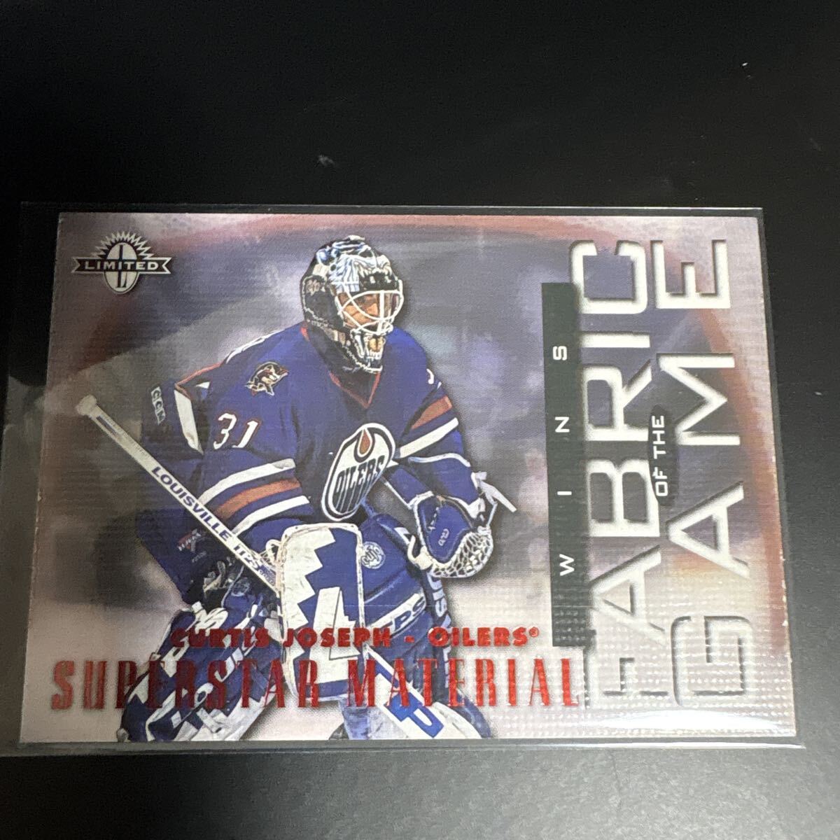 97-98 Donruss limited fabric of the game 　 Curtis Joseph Edmonton Oilers　