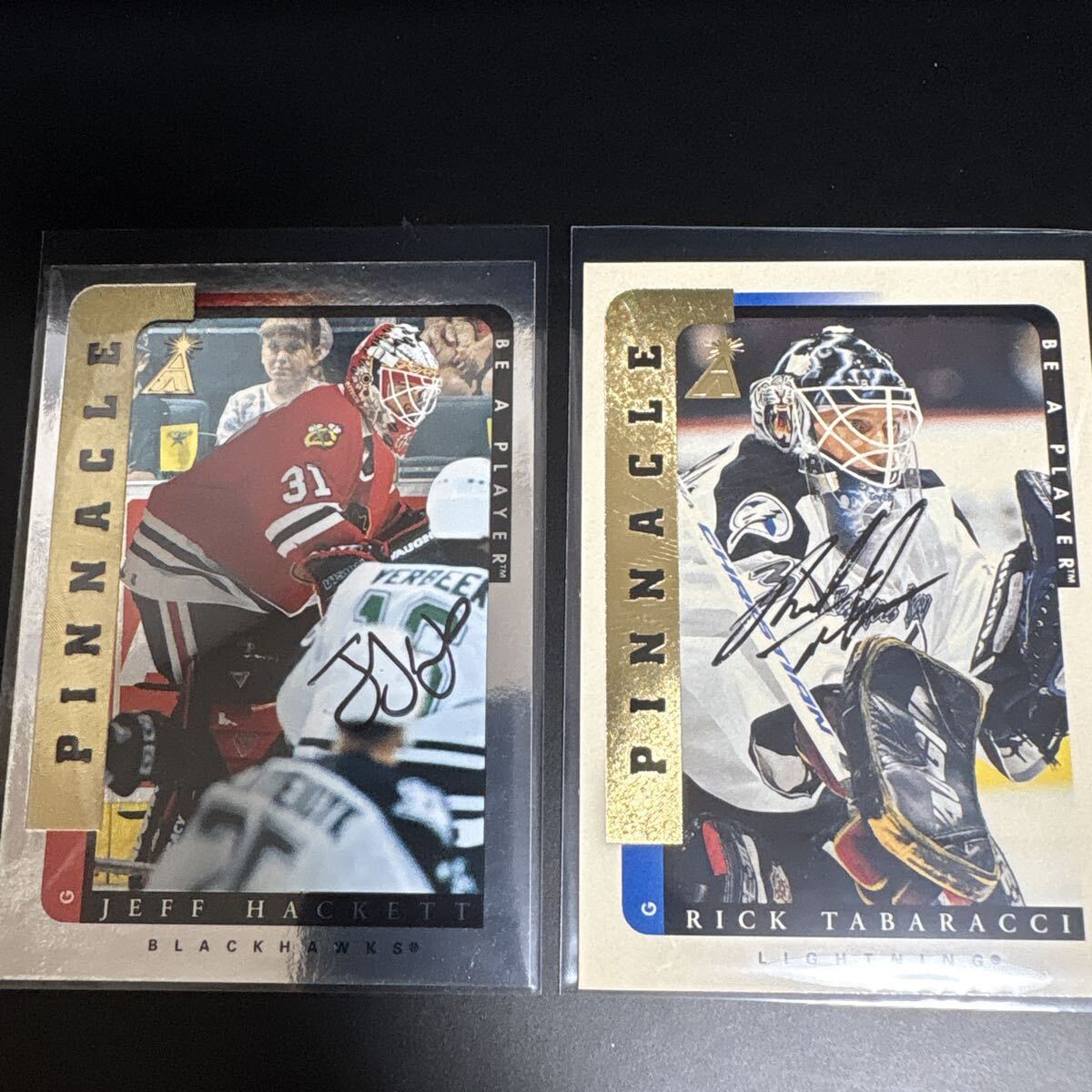 1996-97 Pinnacle Be a Player　Silver Auto Jeff Hackett +　RICK　TABARACCI　Auto ２枚セット