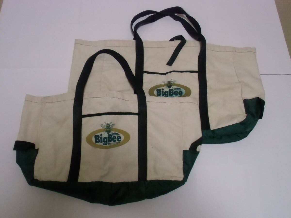 □キャンプ　トートバック　大中　2セット　道具入れ　コットン