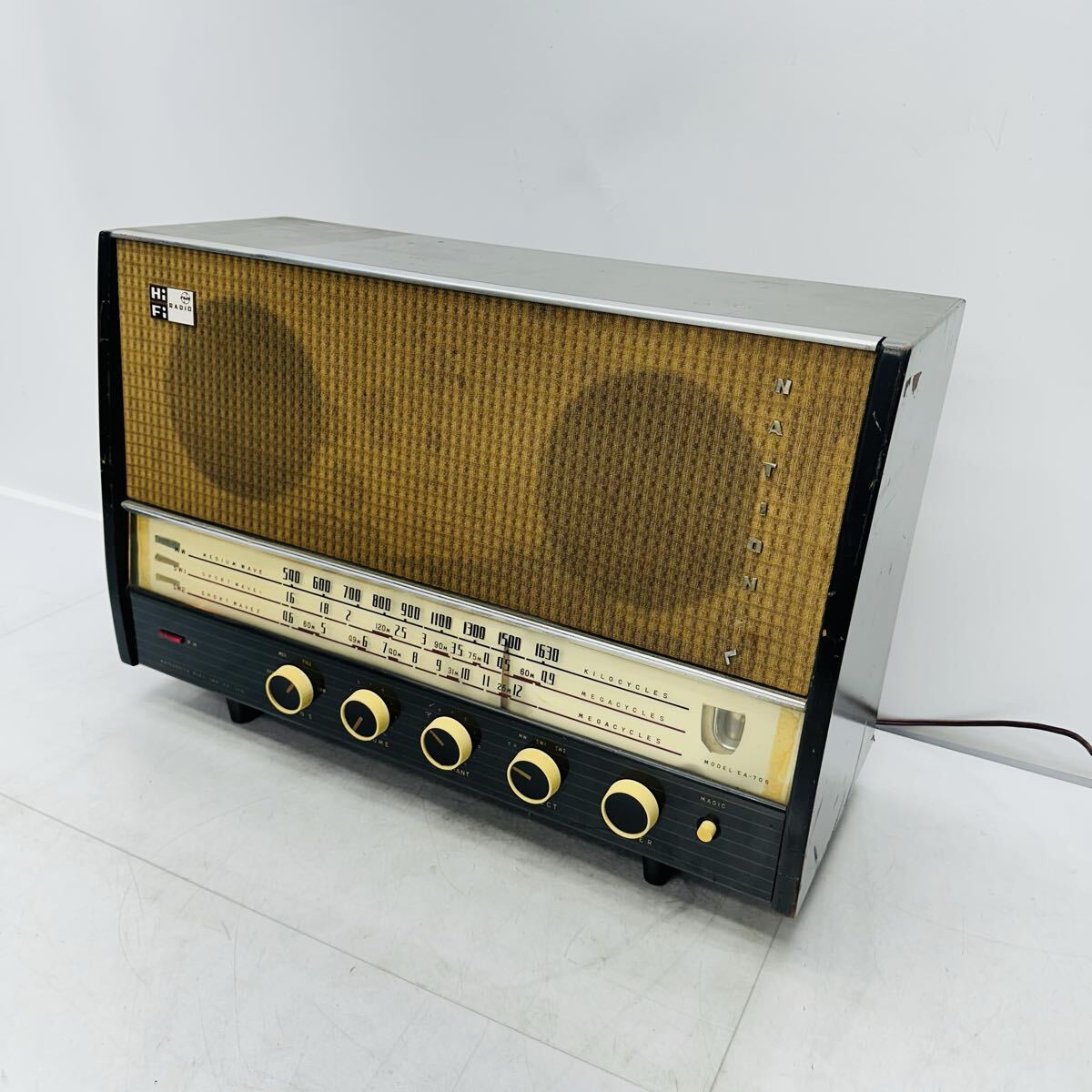 ナショナル 真空管ラジオ EA-705 昭和レトロ 当時物 アンティーク RADIO National 真空管 ラジオ