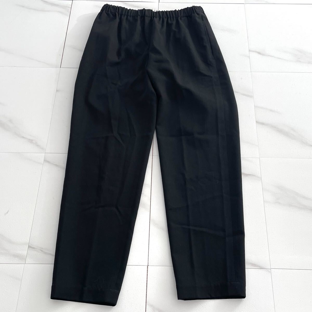 極美品 20SS◆COMME des GARCONS ギャザーパンツ イージーパンツ ウエストゴム ウールギャバジン ブラック 黒 レディース コムデギャルソン