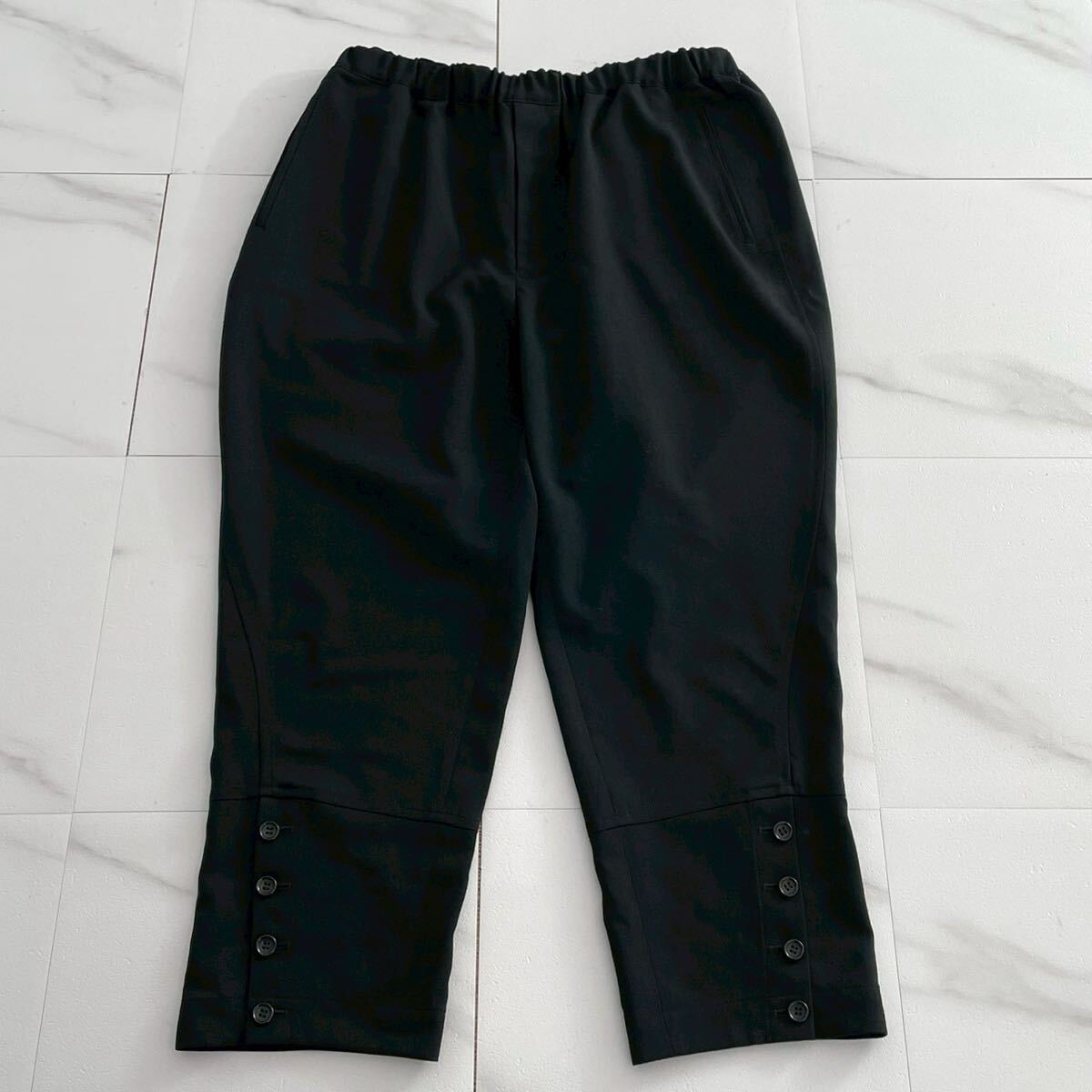 極美品 24AW◆BLACK COMME des GARCONS ジョッパーズパンツ イージー ギャザー ウールギャバジン 黒 L メンズ ブラックコムデギャルソン