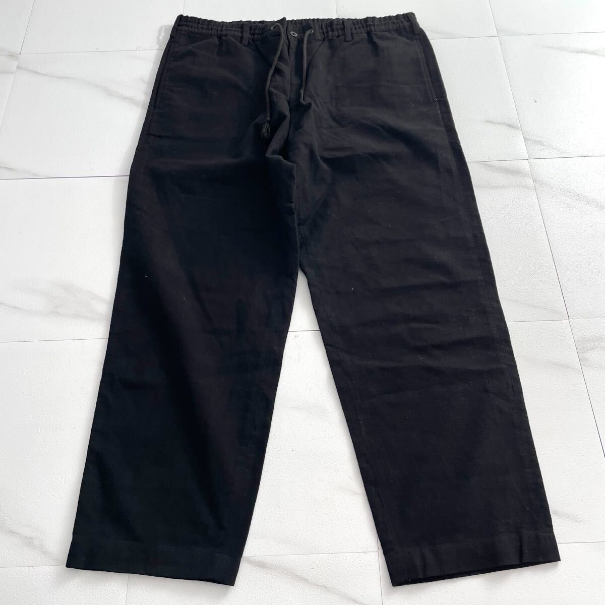 極美品◆Y's for men イージードロストパンツ ウエストゴム コットン ブラック 黒 3サイズ L相当 メンズ ワイズフォーメン ヨウジヤマモト