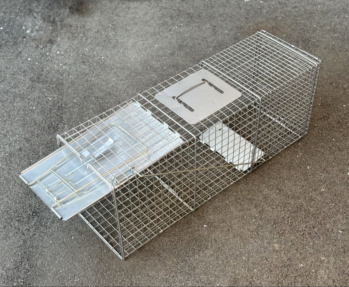 害獣捕獲器 小動物キャッチャー 捕獣器 害獣駆除 害獣対策 罠 捕獲かご アニマルトラップ 踏み板式 捕獲■兵庫県姫路市から 26-812