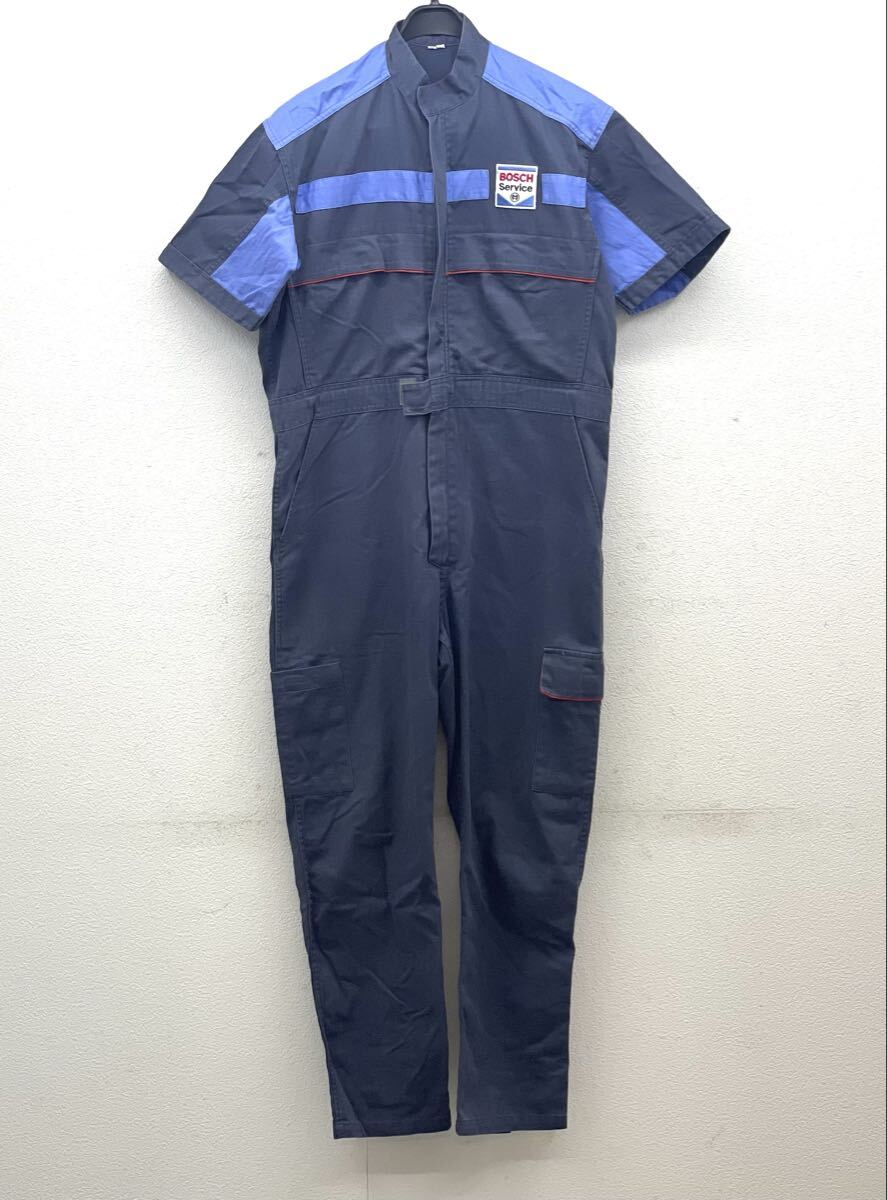 BOSCH Service ボッシュ ツナギ Lサイズ オーバーオール 半袖 作業着 作業服 つなぎ 企業 メカニック■兵庫県姫路市から t4 26-915