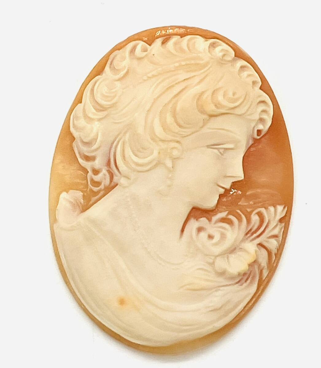 【現状品】カメオ シェル 貝 ルース アンティーク ブローチ ペンダント アクセサリー コレクション コレクター必見