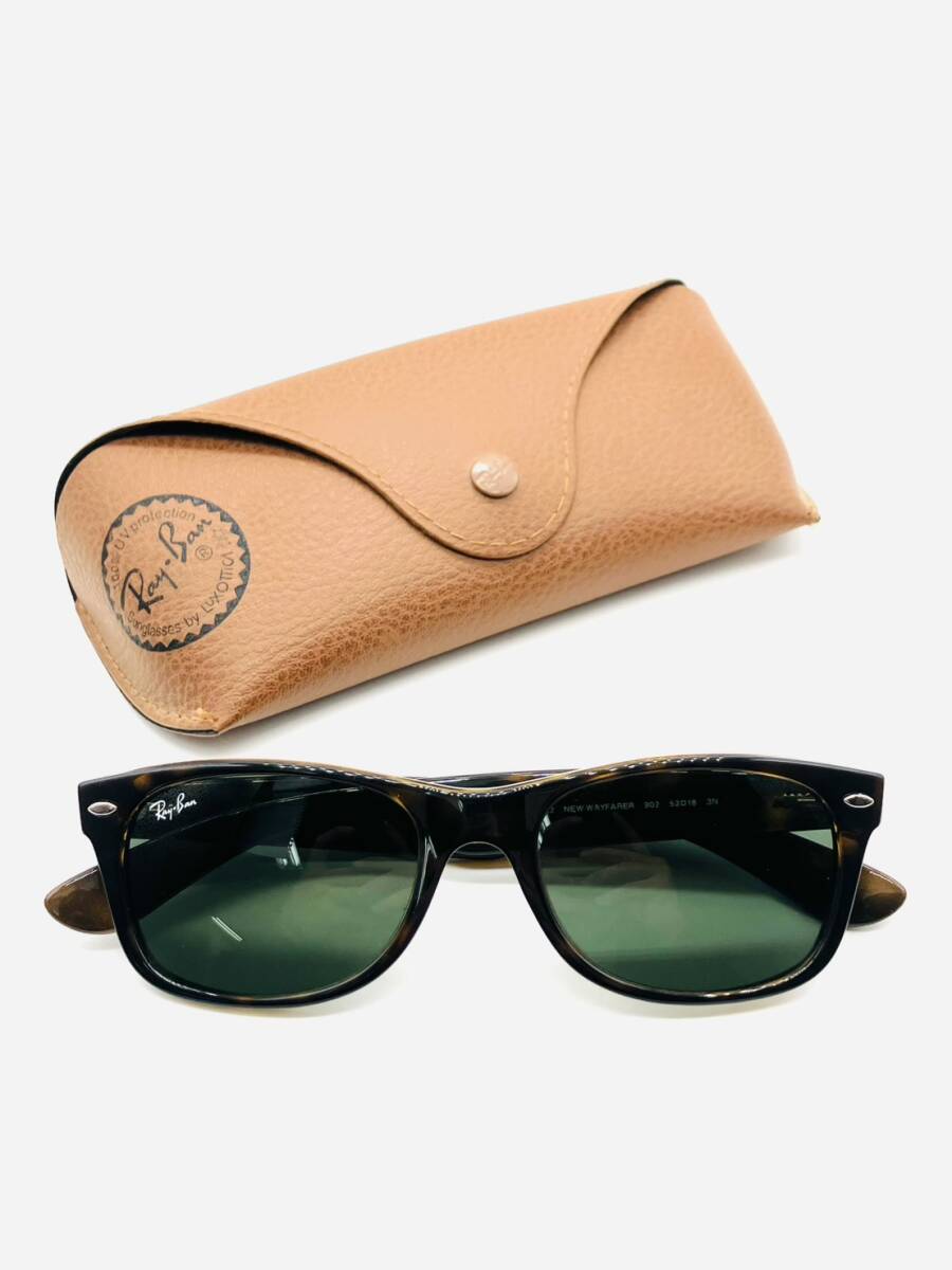 【現状品】 Ray-Ban レイバン RB2132 NEW WAYFARER 902 52 18 3N サングラス ケース付き レンズ拭き付き ブラウン
