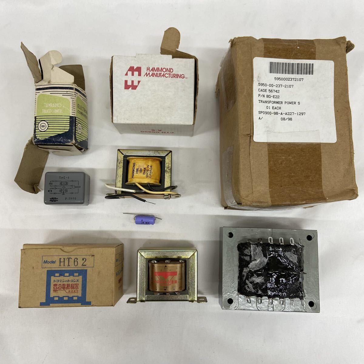 トランス 5点まとめ タムラ Tamradio TPC-1 / ハモンド Hammond 158L / トヨデン HT62 / 米軍放出品 他 真空管アンプ 自作用 コンデンサ