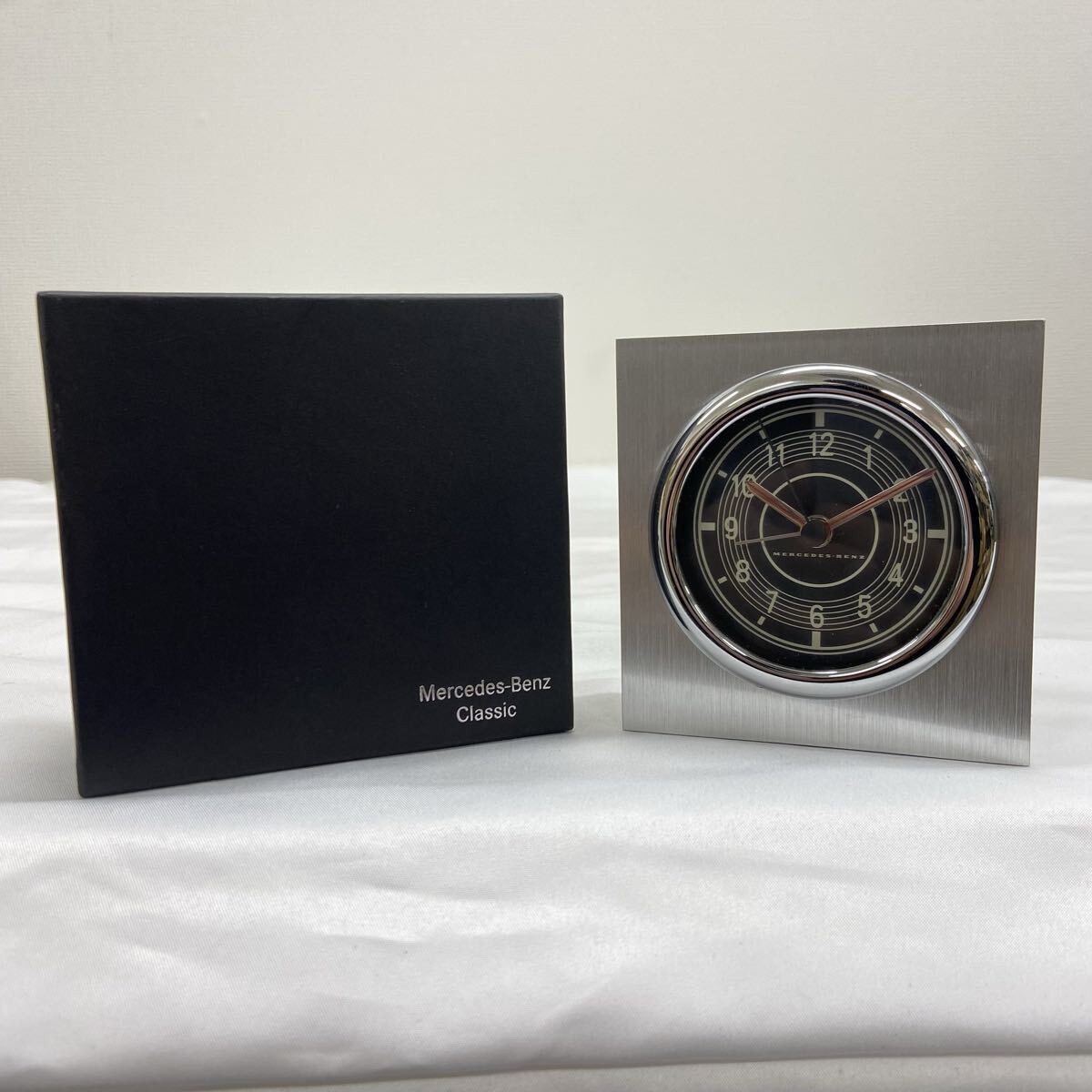 【未使用品】メルセデス・ベンツ クラシック 置時計 クォーツ アラーム付き Mercedes-Benz Classic 箱付き 動作品