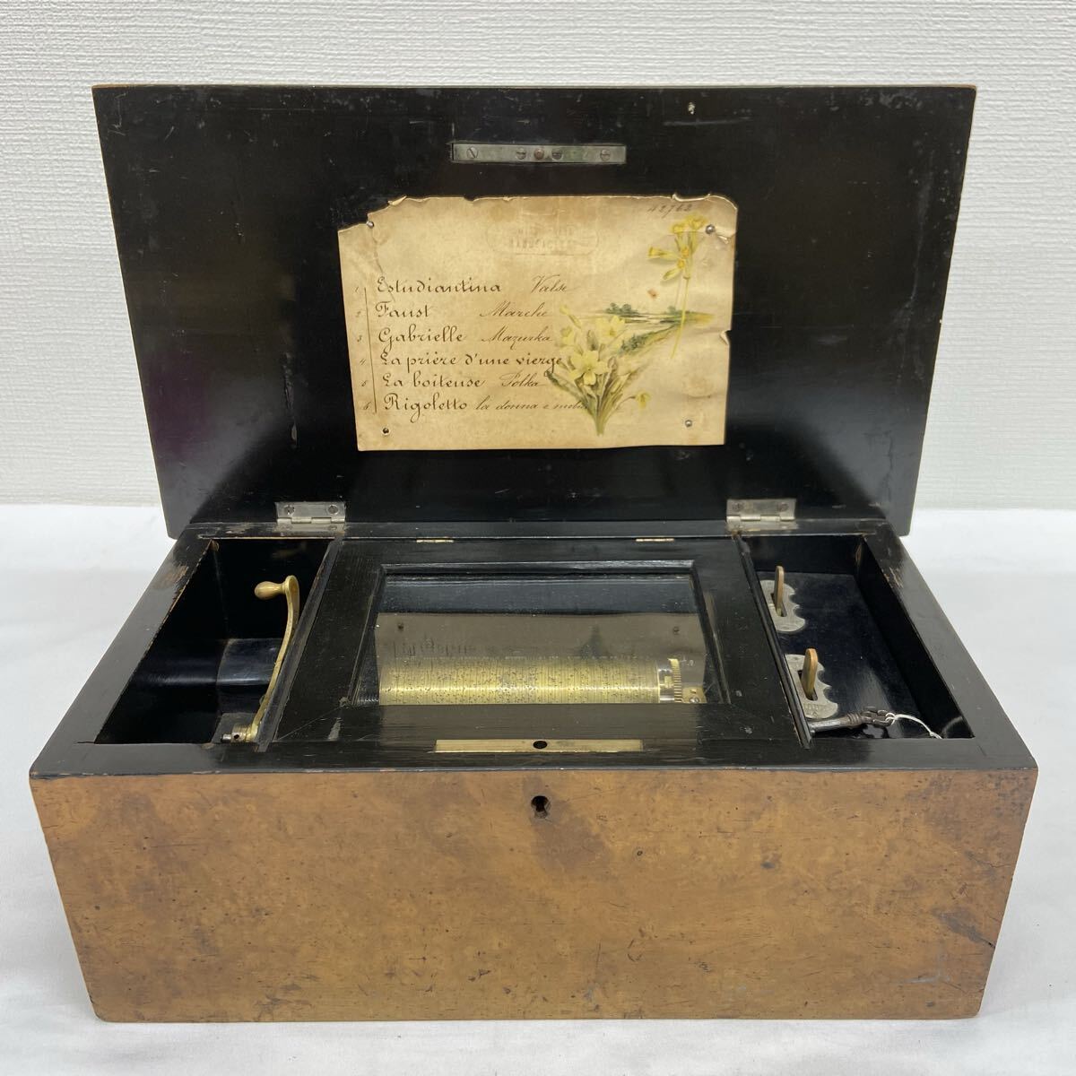 アンティーク オルゴール メーカー不明 41弁 全6曲 動作品