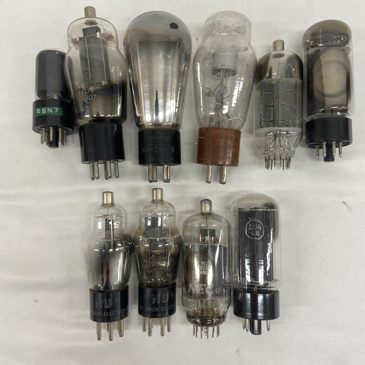 真空管 まとめ 全9本 マツダ RCA NEC NU PhilipsECG CETRON / KX-280-B UY807 6SN7 GT 5U4 GB 6JS6C 75 2B26 現状品