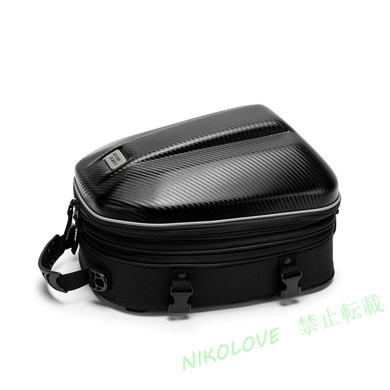 ☆新品シートバッグ バイク用 ヘルメットバッグ リアバッグ 15L～25L カバー付き リュック 拡張機能 撥水 ツーリング 旅行 簡単取り付け