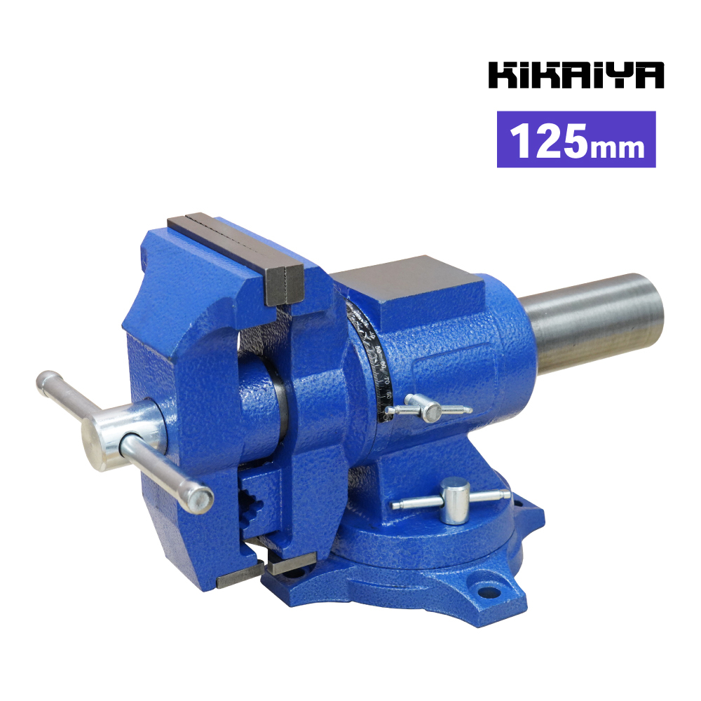 マルチ ベンチバイス 125mm 回転式 多目的 リードバイス 万力 バイス台 テーブルバイス ガレージバイス KIKAIYA