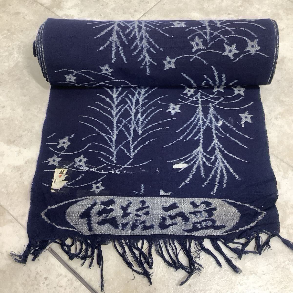 ◆古布前掛け専門屋◆未使用同然◆正倉紬◆本藍染手織り木綿◆着尺◆巾36cm◆反物◆藍無地風呂敷刺子型染裂織襤褸書生絣蚊絣雪ん子絣BORO