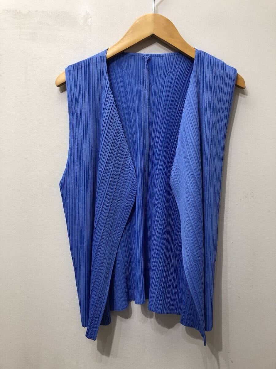 196☆PLEATS PLEASE ISSEY MIYAKE プリーツプリーズ☆ベスト ジレ【3】ブルーラベンダー