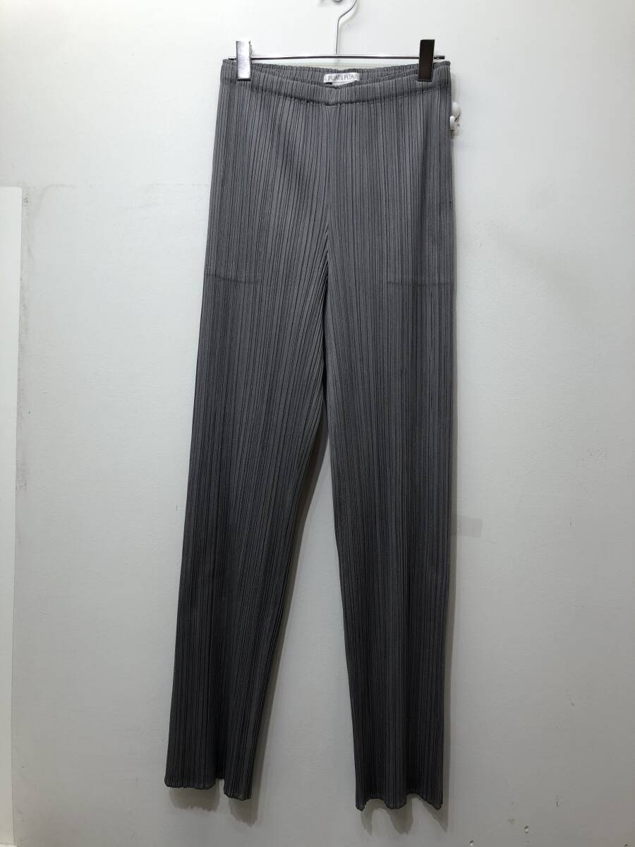 203☆PLEATS PLEASE ISSEY MIYAKE プリーツプリーズ☆ポケット付きパンツ【５】グレー
