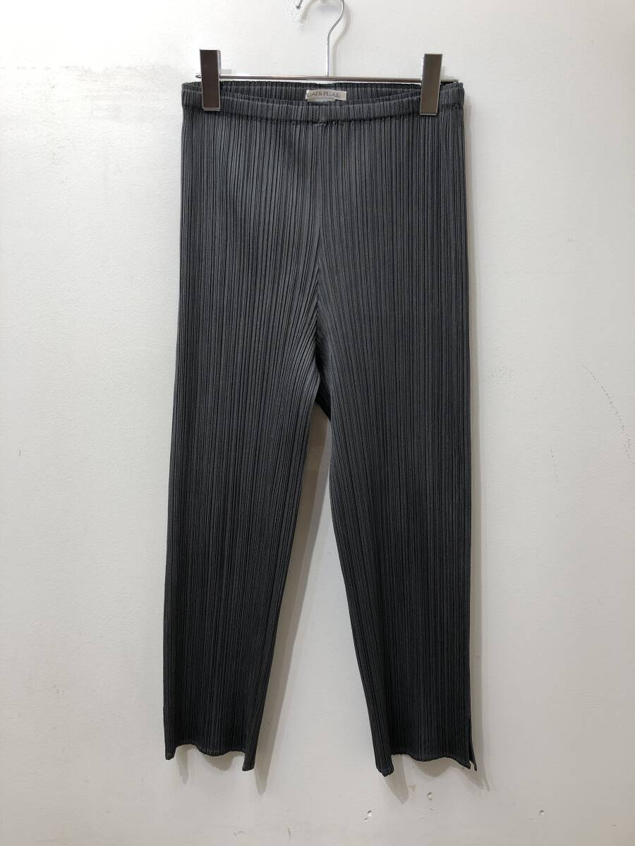 235☆PLEATS PLEASE プリーツプリーズ☆イッセイミヤケ☆クロップドパンツ【４】グレー